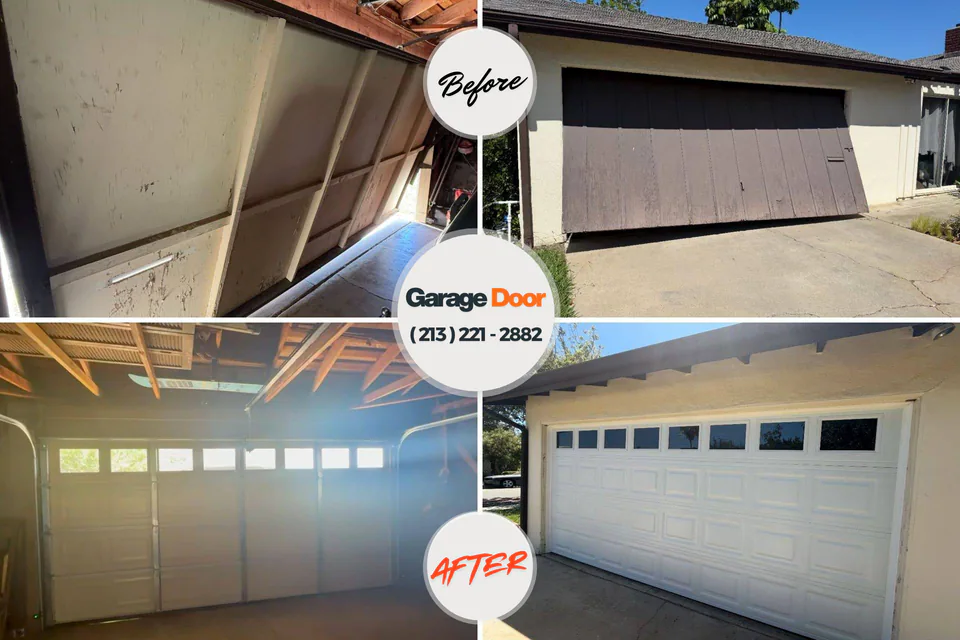 Before and after: garage door repair Redington Beach, FL
